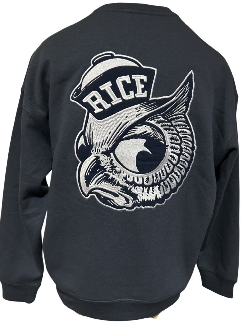 NEW Rice University Owls The Yard Navy Blue LS Crew Neck Sweatshirt Men's L